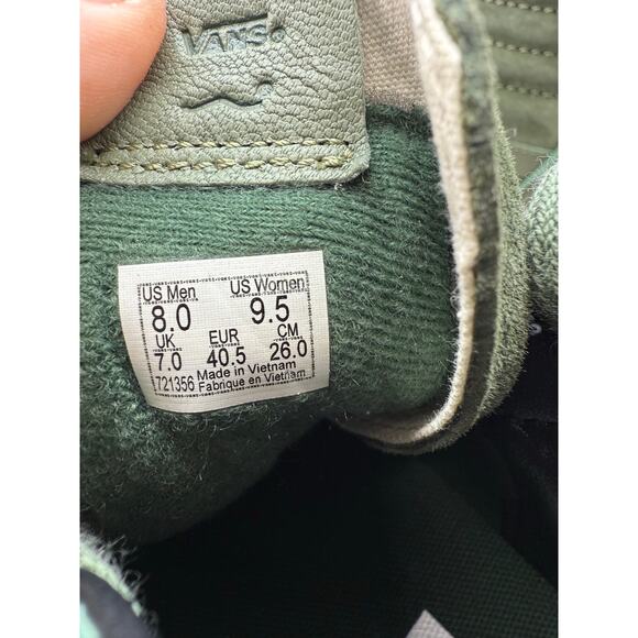 VANS Premier SK8-HI 38 Reissue Platform Army Green Suede Skate Shoes Womens 9.5 - Picture 7 of 12